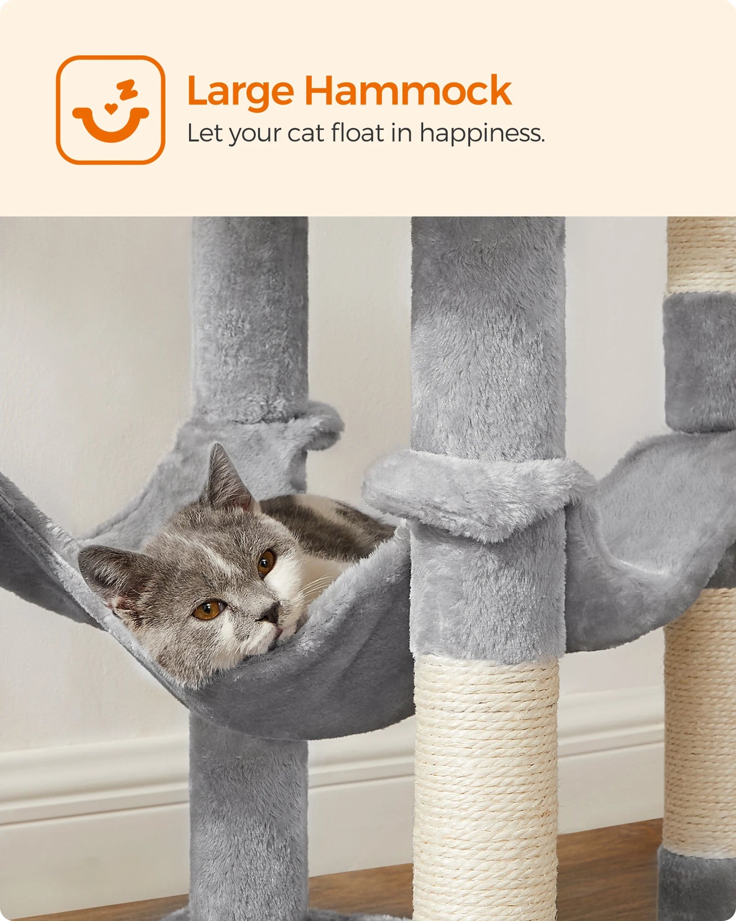 Ljustra 56 Inch Cat Tree Multi-Level Cat Condo with Scratching Posts