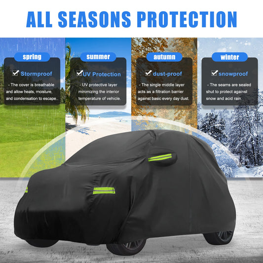 Uxcell Waterproof Car Cover Full Cover Zipper Smart Fortwo 2016-2022