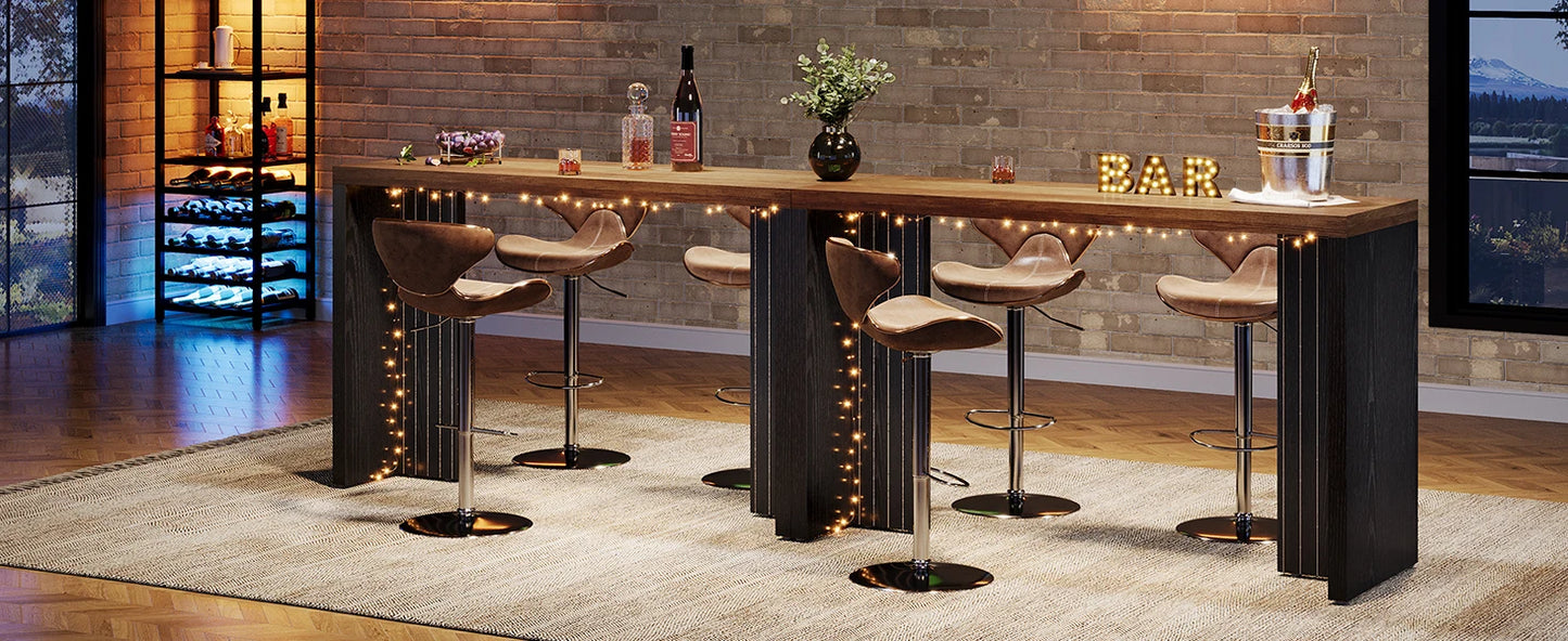 Tribesigns 55 Inch Bar Table Modern Mini Bar with Faux Marble Top