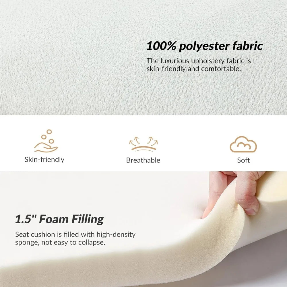 Ljustra 58.5" Modern Fabric Upholstered Entryway Bench Solid Wood Frame