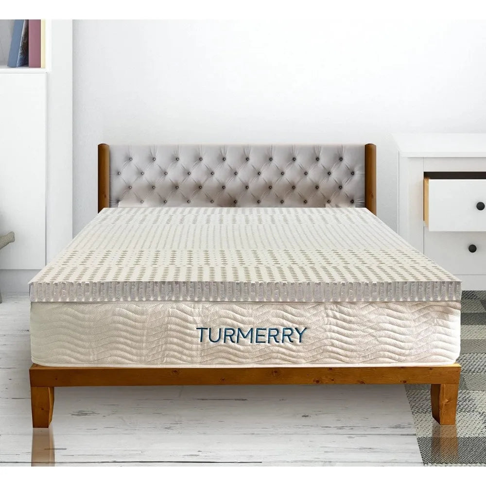 Real Extra Firm Organic Latex Mattress Topper Queen Size 3 Inch