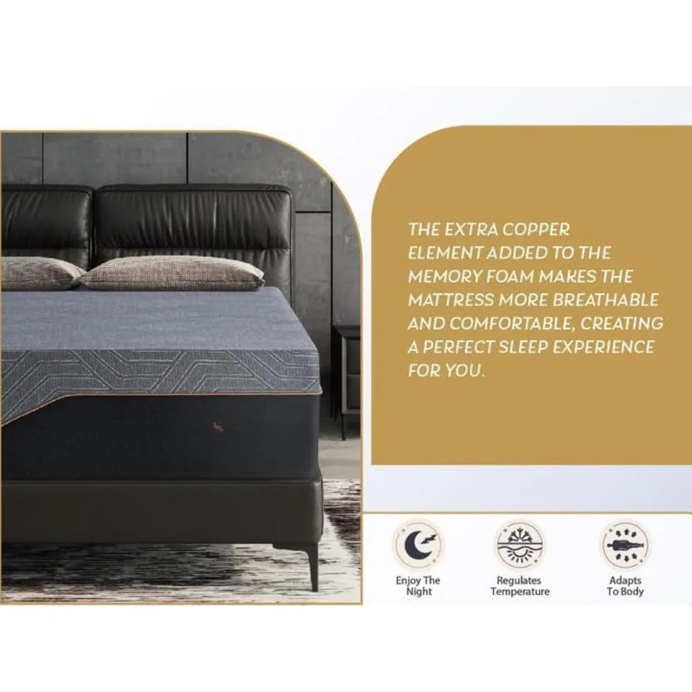 Ljustra 14 Inch Memory Foam Mattress Jacquard Fabric Cover USA Made