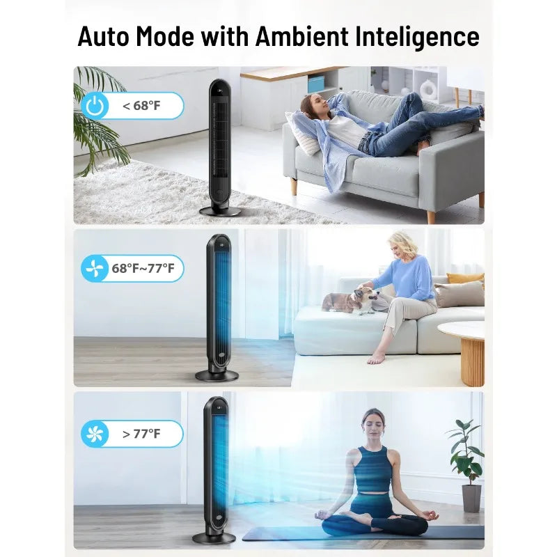 Ljustra Tower Fan for Home 36 inch Oscillating Remote Control Quiet Fan