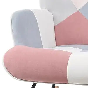 Mid Century Rocking Chair Fabric Recliner with Wood Legs for Living Room