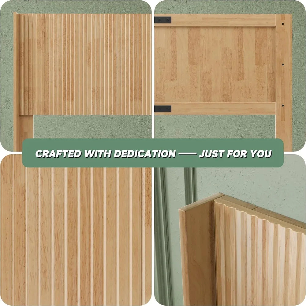 Ljustra Queen Size Wooden Headboard Modern Farmhouse Wall Mounted Design