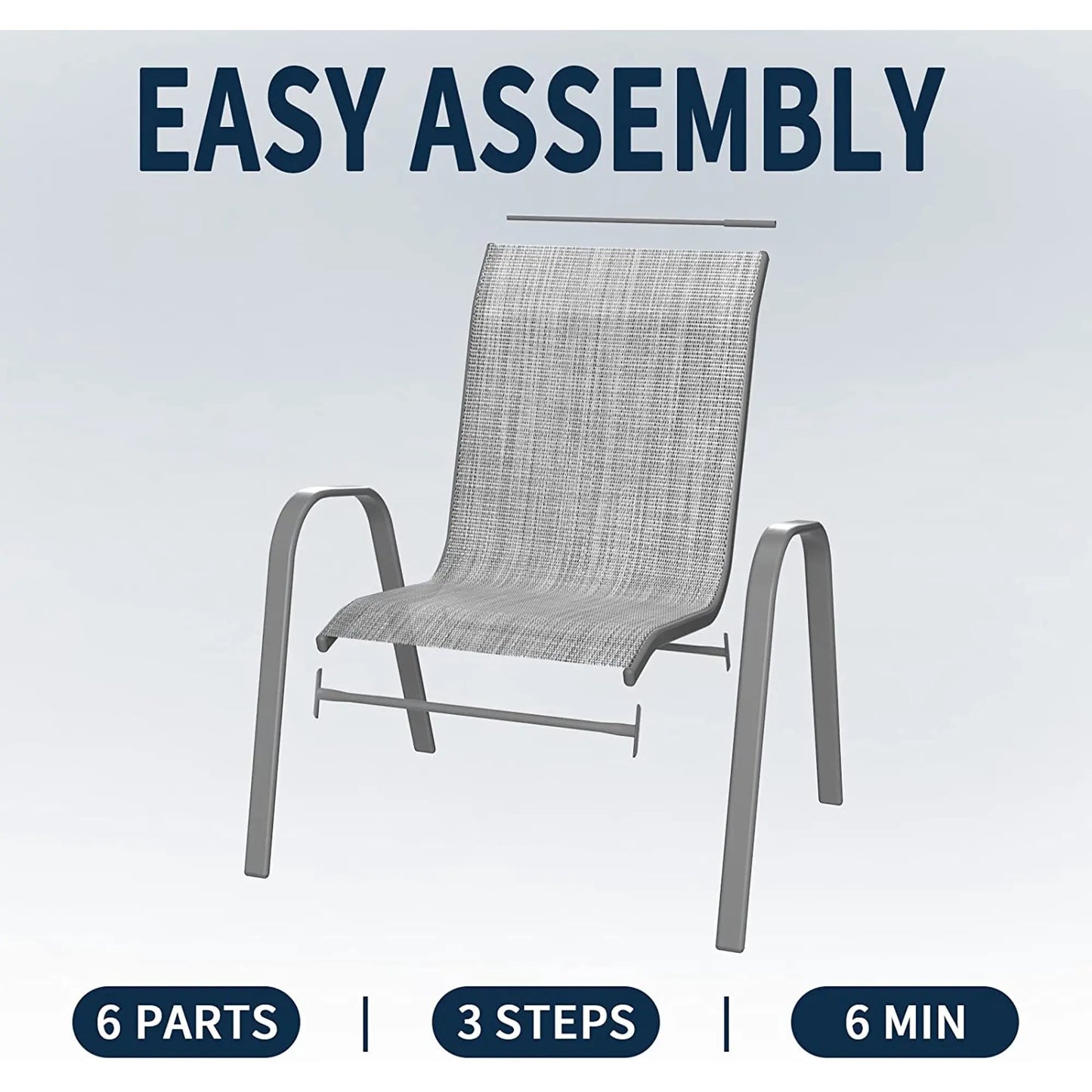 Stackable Outdoor Dining Chairs Set of 6 High Back Garden Chairs