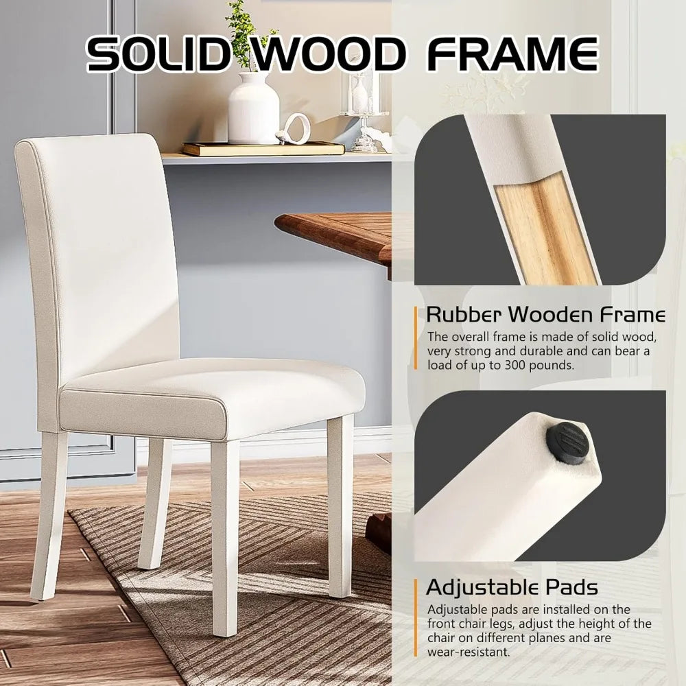 Set of 4 Velvet Dining Chairs Tufted Backrest Solid Wood Legs Modern