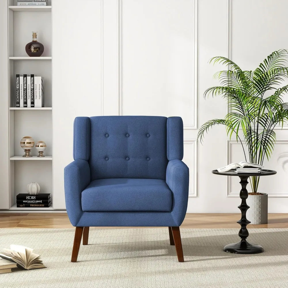 Modern Upholstered Accent Chair Mid Century Lounge Armchair Living Room
