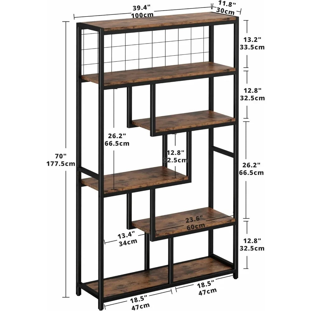 Ljustra 6 Tier Industrial Bookshelf Heavy Duty Storage Etagere