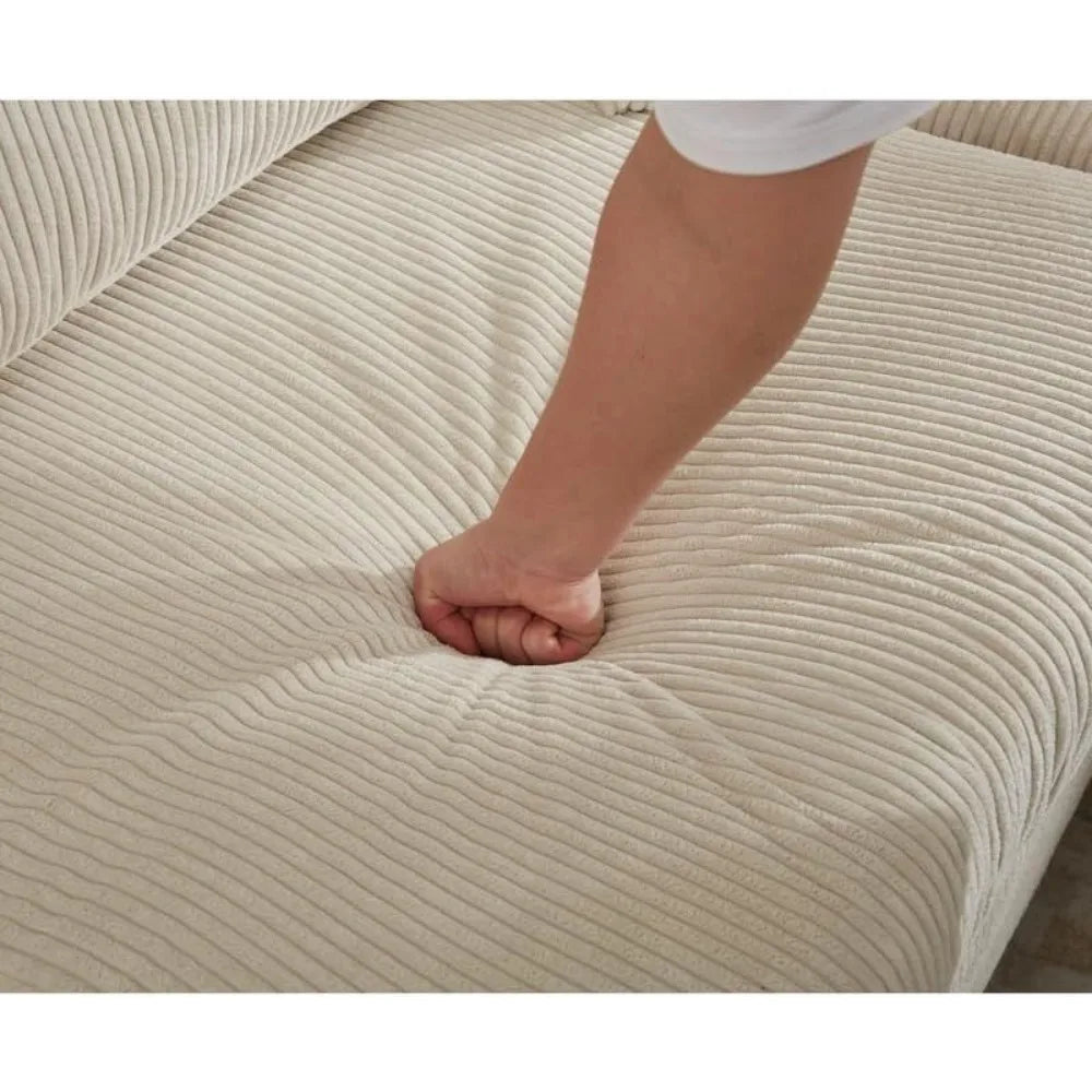 L Shaped Couch Oversized Sectional Sofa Set Deep Seat 5 Pillows