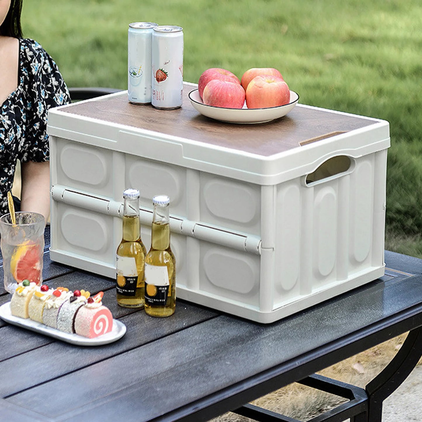 30L Outdoor Camping Picnic Folding Storage Box Portable Multifunctional