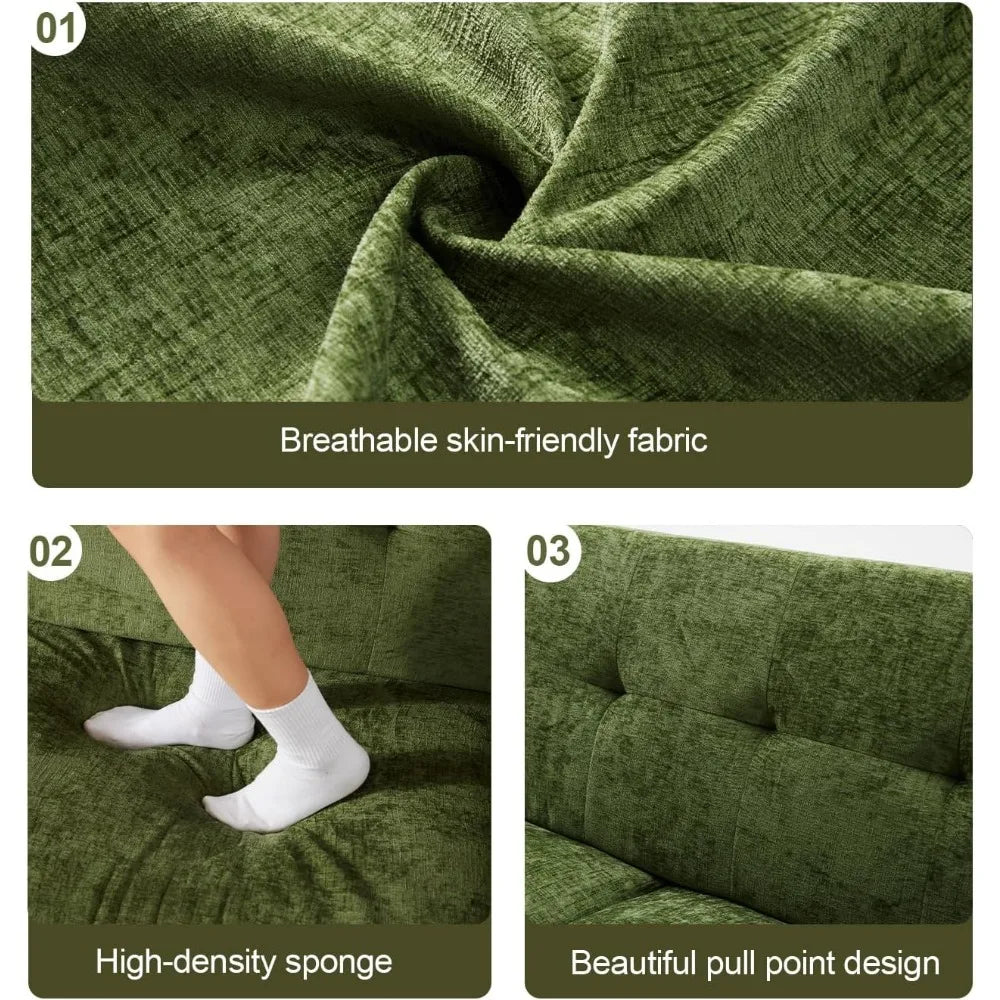 Ljustra 77" Chenille Loveseat Couch Mid Century Modern Sofa