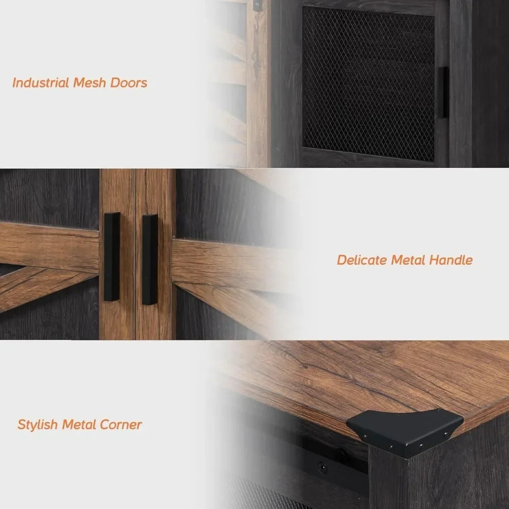 TV Stand Set for 85 inch TV with Charging Station Modern Entertainment Center