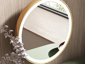 Luxury Vanity Makeup Desk with Mirror and Lights Modern Dressing Table 43"