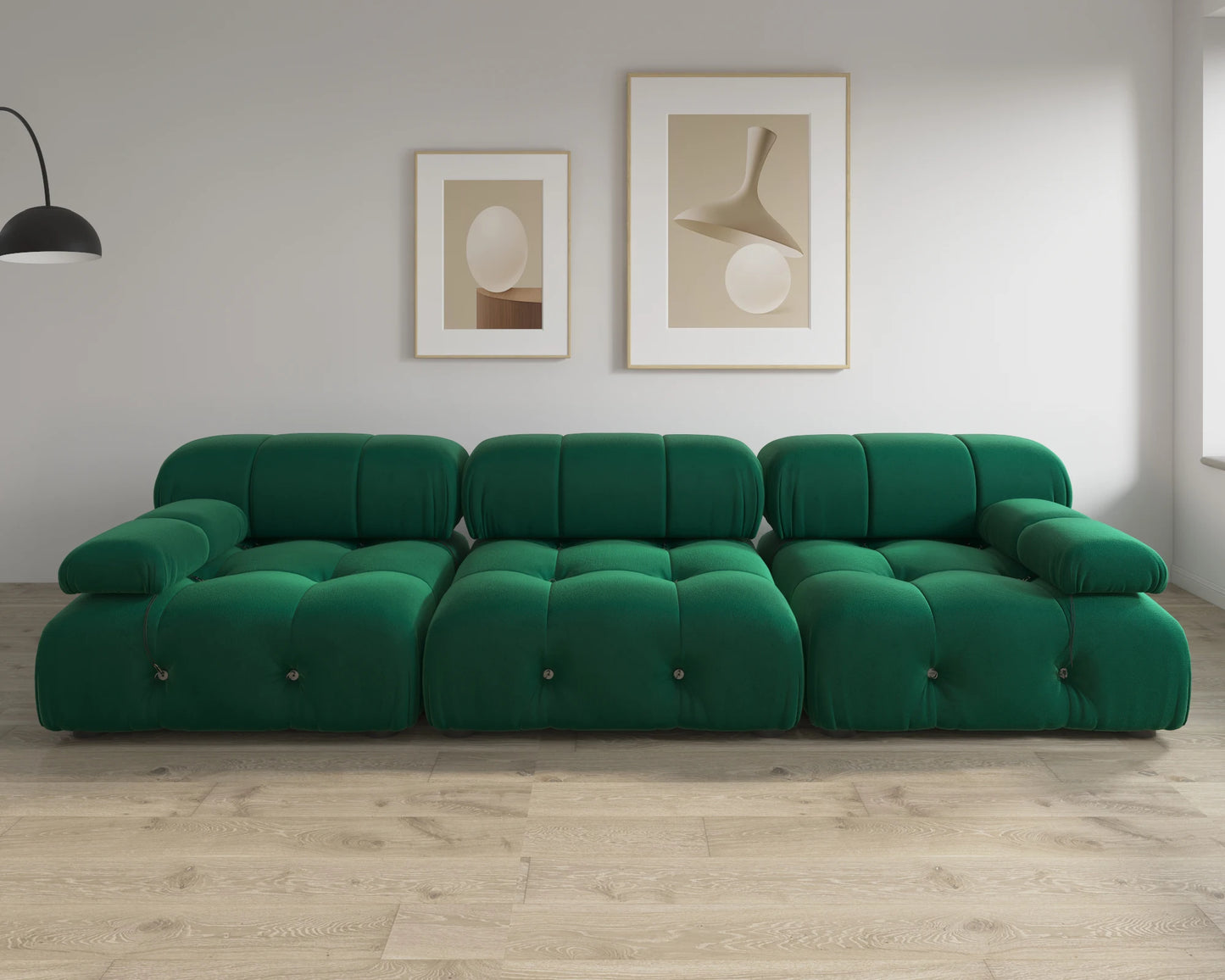 Ljustra 104" Modern Velvet Modular Sectional Sofa, Minimalist Design, 3 Seat