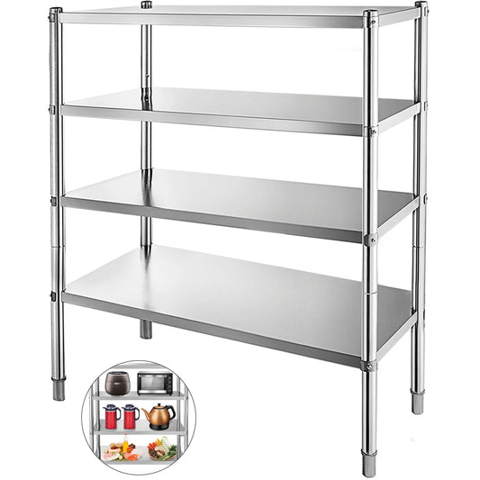 Ljustra 4-Tier Stainless Steel Storage Rack for Kitchen Garage Warehouse
