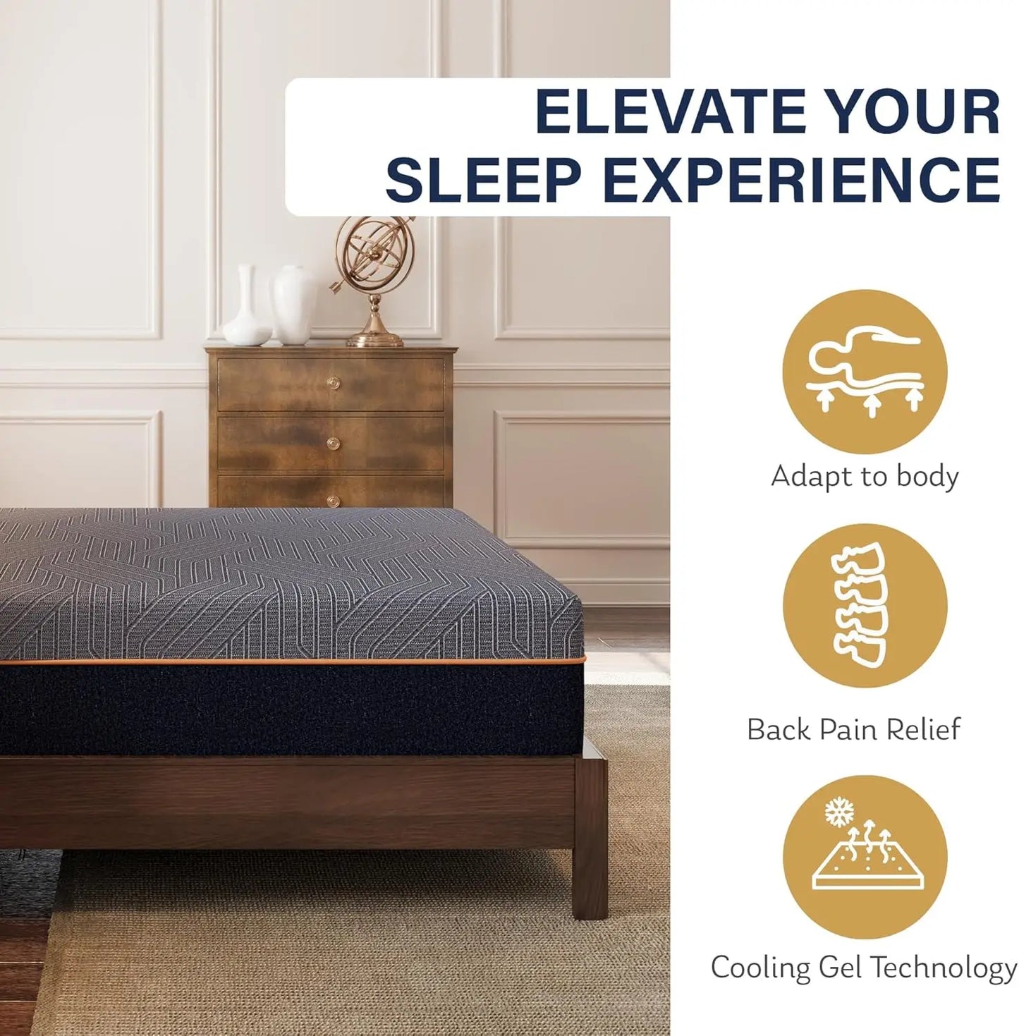 Ljustra Copper Gel Cooling Memory Foam Mattress for Back Pain Relief