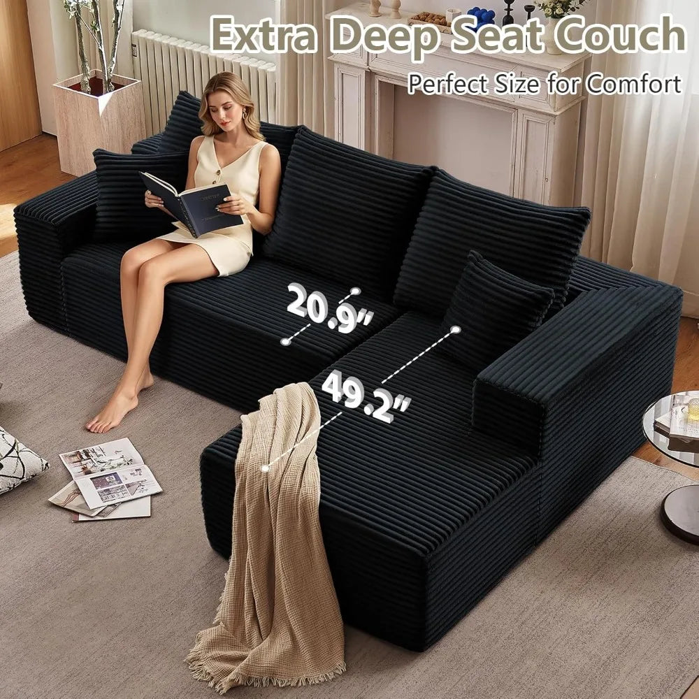 107 Inch Modular Sectional Sofa L Shaped Cloud Couch for Living Room