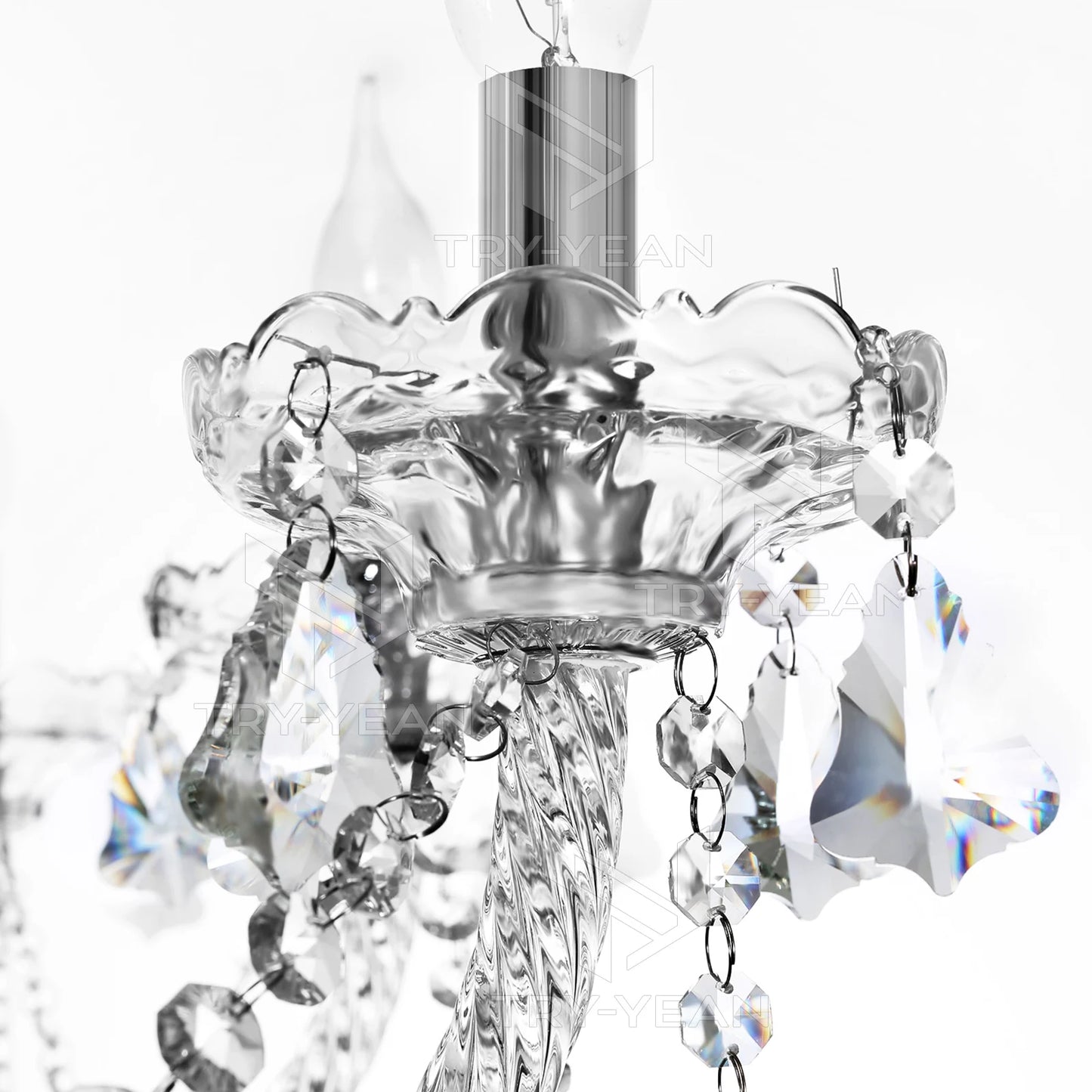 15 Arms Crystal Chandelier Pendant Light Modern K9 for Living Room