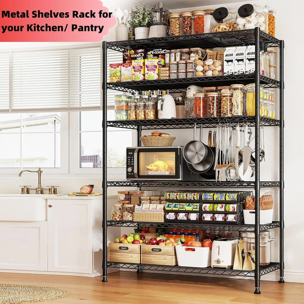 6 Tier Heavy Duty Wire Shelving 1800LBS Adjustable Storage Rack