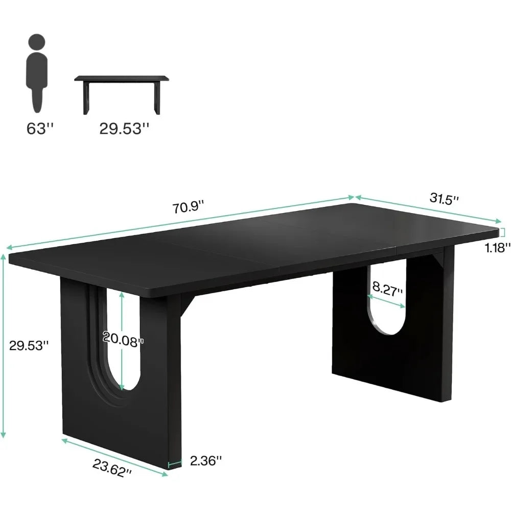Modern Executive Desk 70.9 Inch Large Office Computer Workstation Table