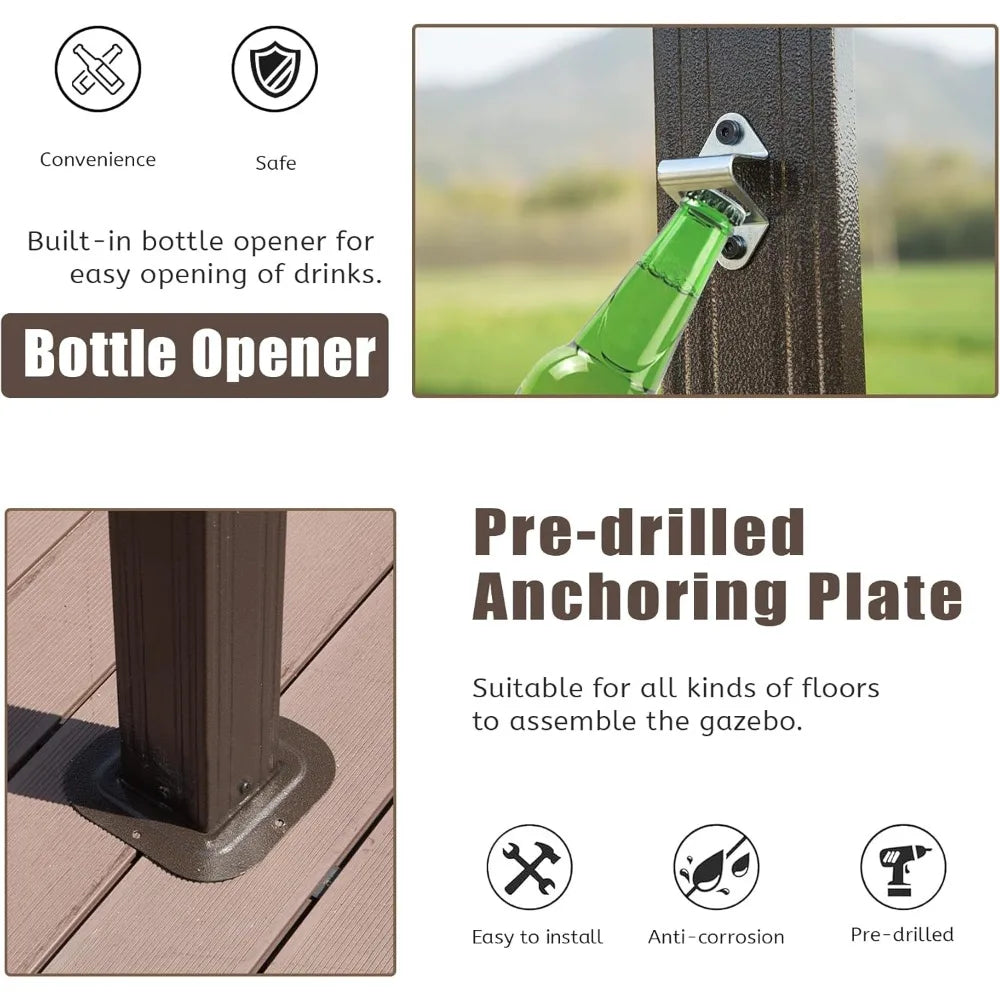 Domi 8x5FT Hardtop Grill Gazebo Outdoor BBQ Canopy Shelter