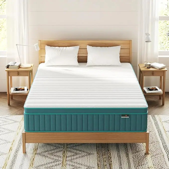 Ljustra Firm Queen Mattress 14 Inch Cooling Gel Memory Foam Hybrid