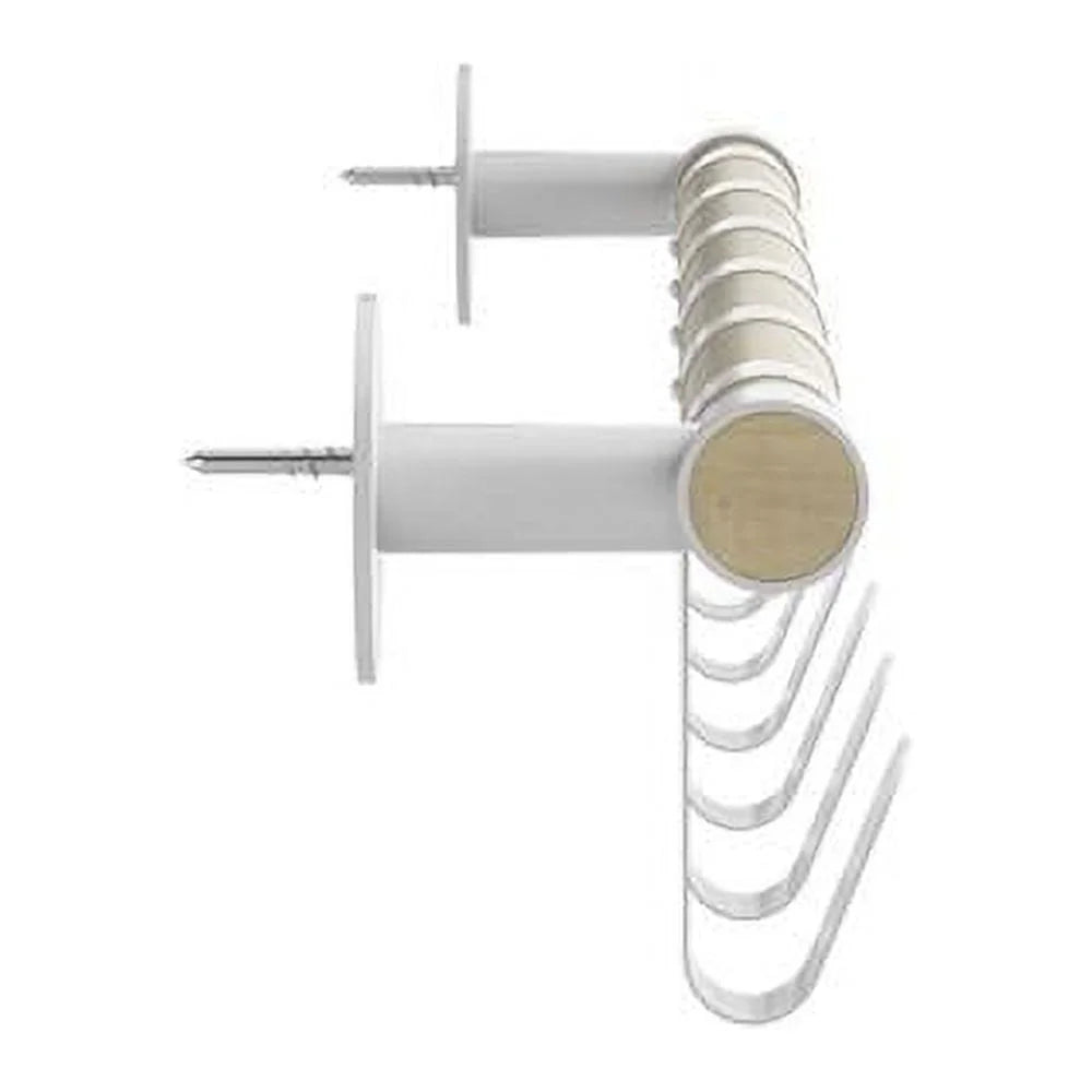 Contemporary Wall Mounted Coat Rack 6 Metal Hooks Space Saving Organizer