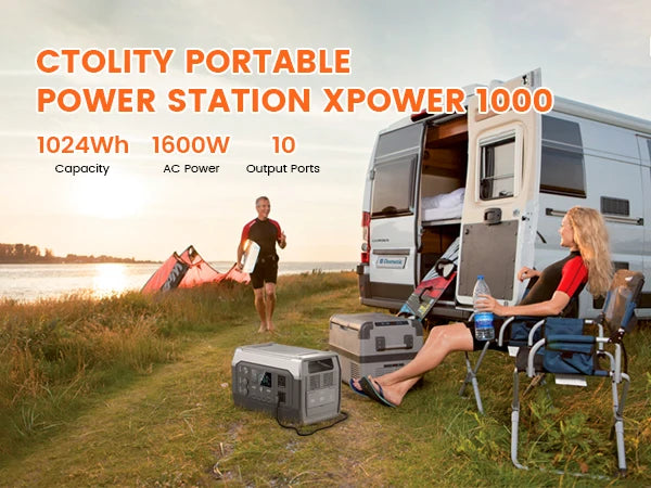 Portable Power Station 2400W 2048Wh Solar Panel RV Camping Generator