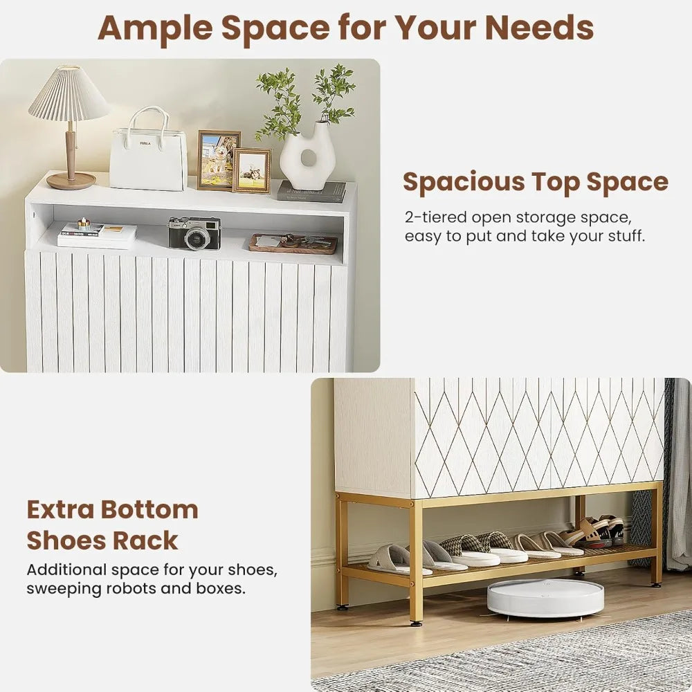 7-Tier Shoe Storage Cabinet Modern Shoe Rack Organizer Freestanding