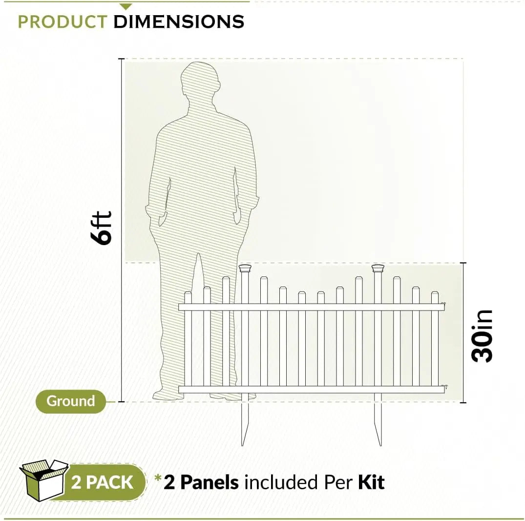Ljustra 2.5ft H x 4.7ft W No Dig Vinyl Fence Panel Kit for Yard