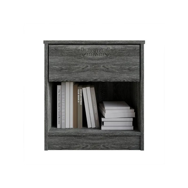 Versatile Wood Side Table Minimalist Nightstand with Drawer for Living Room