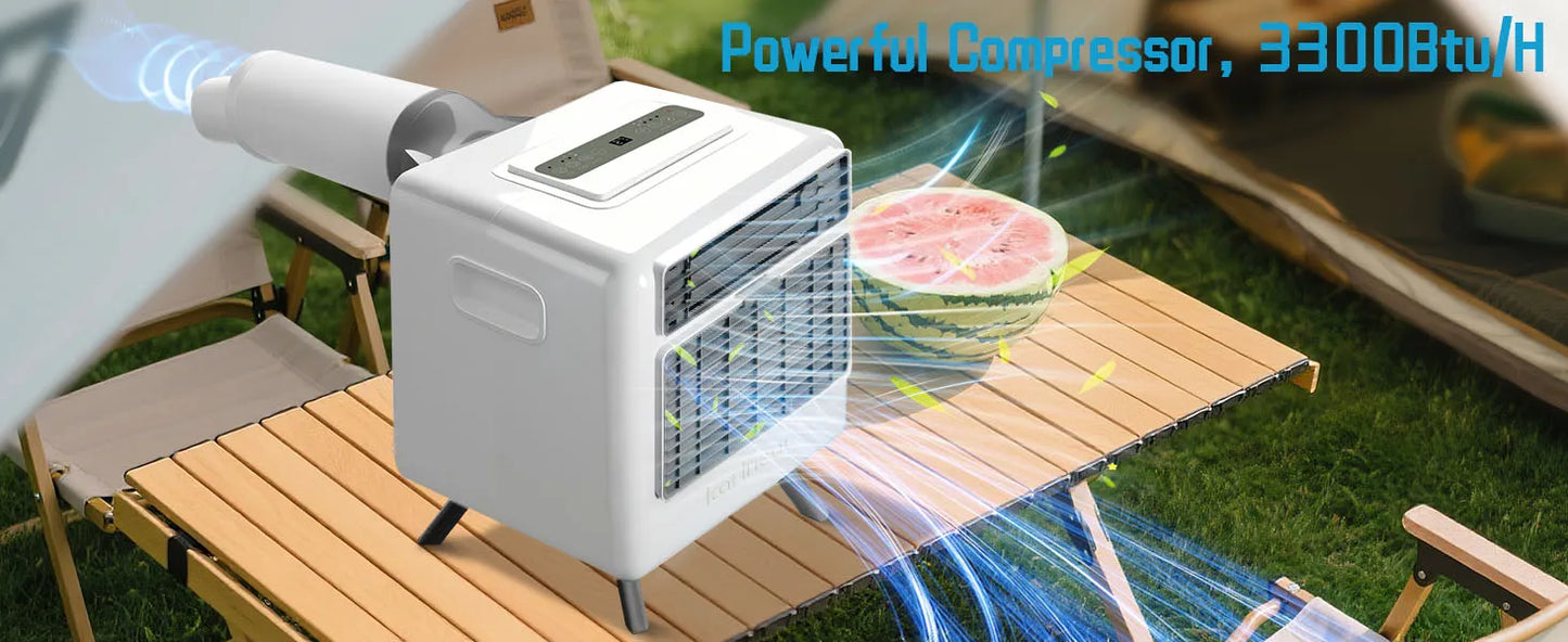 Portable Air Conditioner Camping 3300BTU Fast Cooling 60°F Tent RV