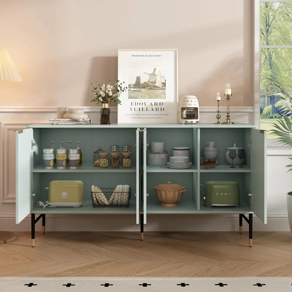 Modern Sideboard Buffet Cabinet with 4 Doors for Living Room Dining Room