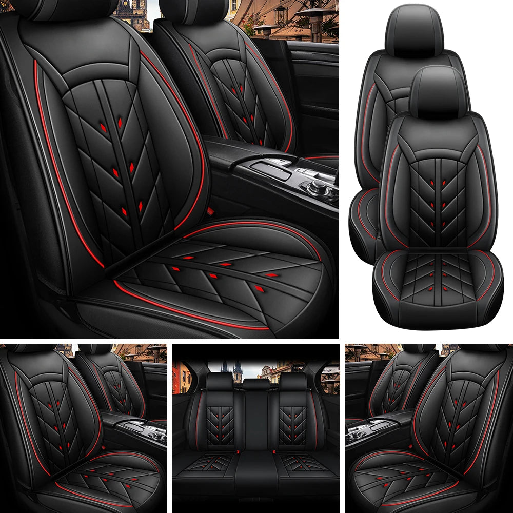 5-Seater Universal Car Seat Cover Waterproof PU Leather Full Set