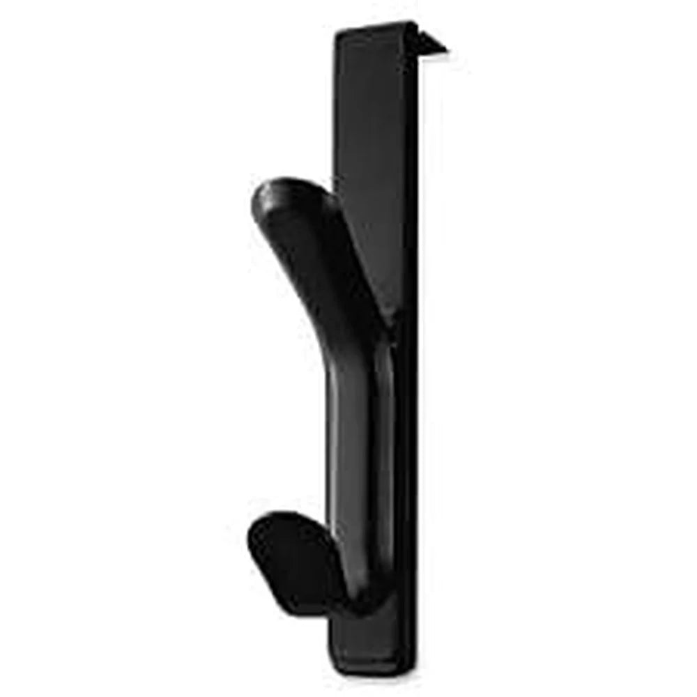 Over The Panel Double Coat Hook Plastic Black for Home and Garments