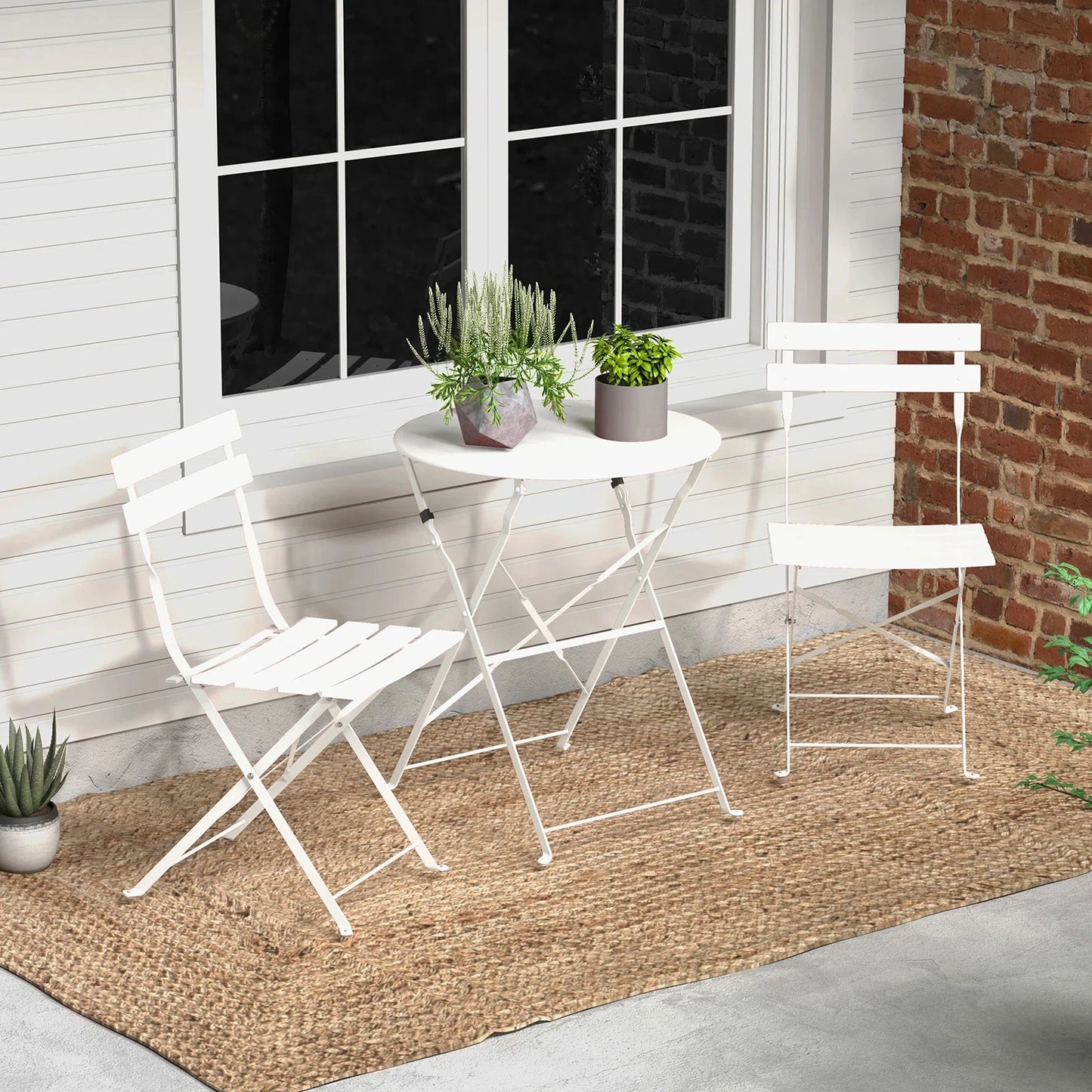 Ljustra Patio Bistro Set Outdoor Folding Garden Furniture 3-Piece