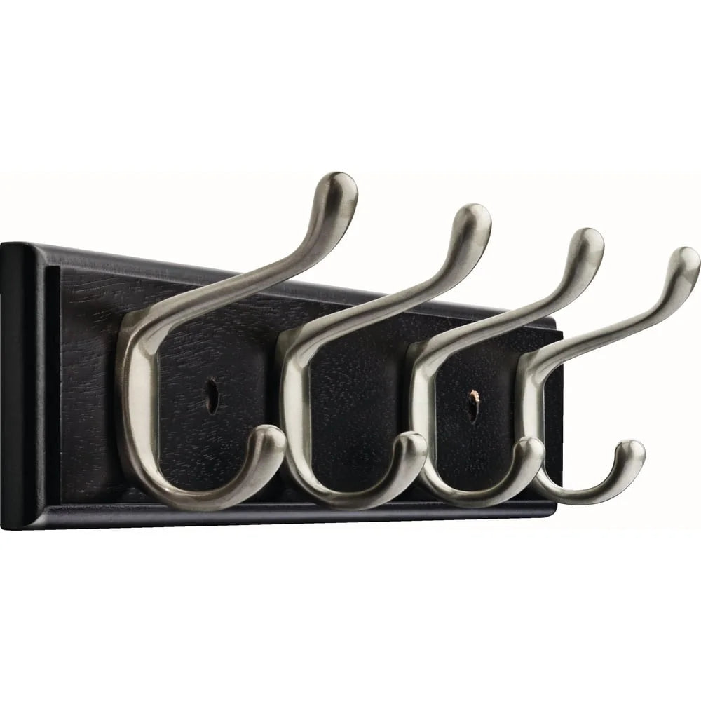 Heavy Duty Coat Rack 4 Hooks Wall Mounted Organizer 35lbs Capacity