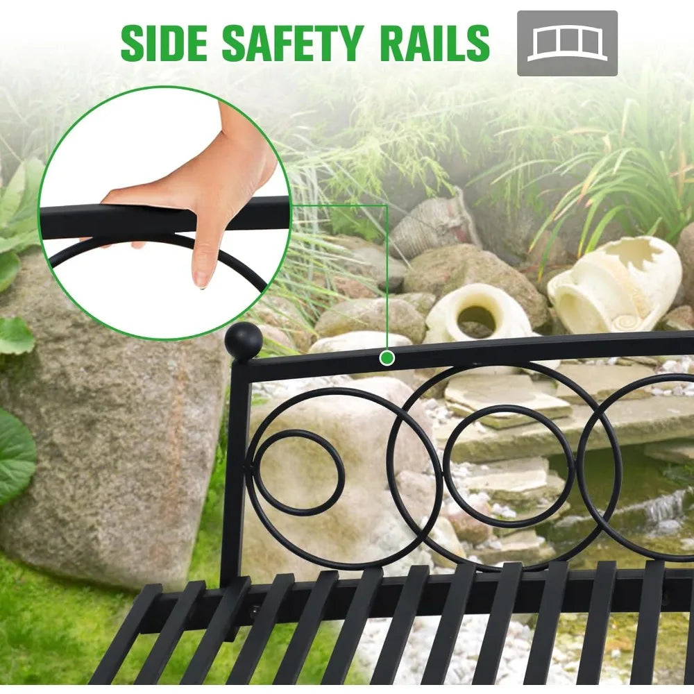 Garden Bridge Metal Arch 10FT Decorative Footbridge for Outdoor Use