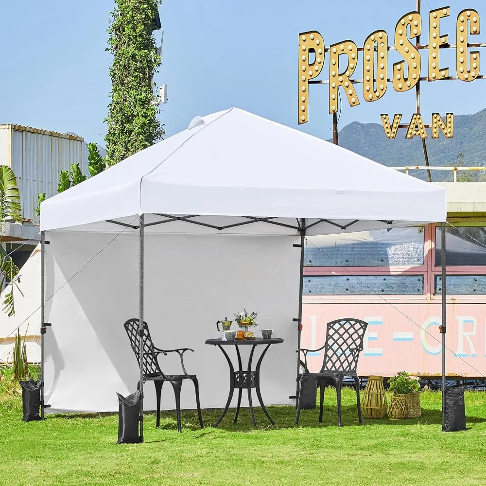 10x10 Pop Up Canopy Tent Instant Commercial Outdoor Shelter with Sidewall