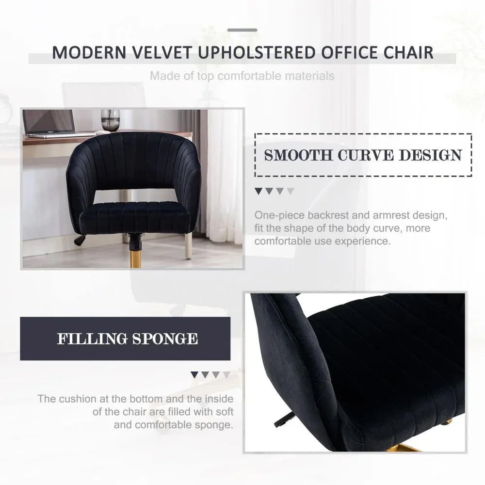 Modern Adjustable Office Desk Chair Swivel Vanity Chair with Wheels