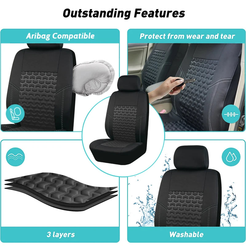 Ljustra Universal Car Seat Covers Front 2 Pieces for SUV Truck Van