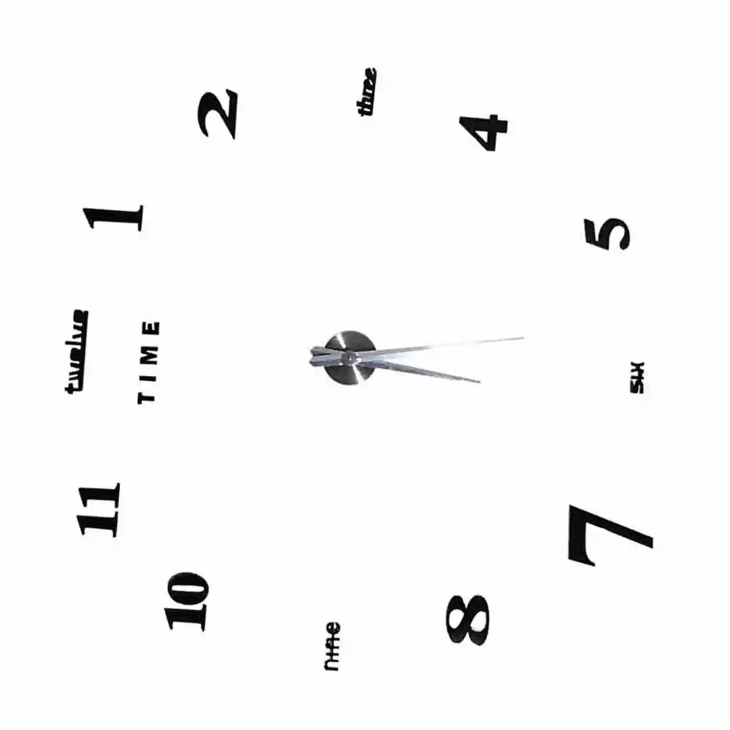 Modern DIY Large Wall Clock Kit 3D Mirror Surface Home Office Decor