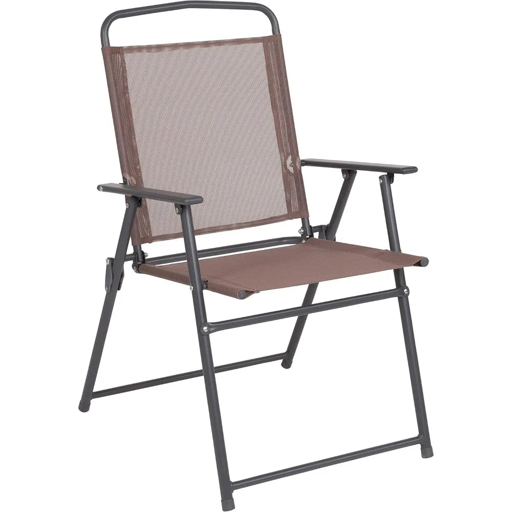 Ljustra 6 Piece Patio Garden Set with Umbrella and 4 Folding Chairs