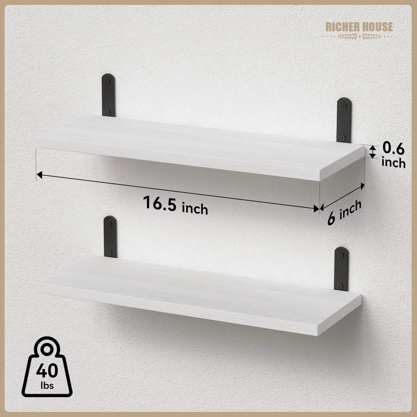 Rustic Wood Floating Shelves Set of 2 Farmhouse Wall Decor