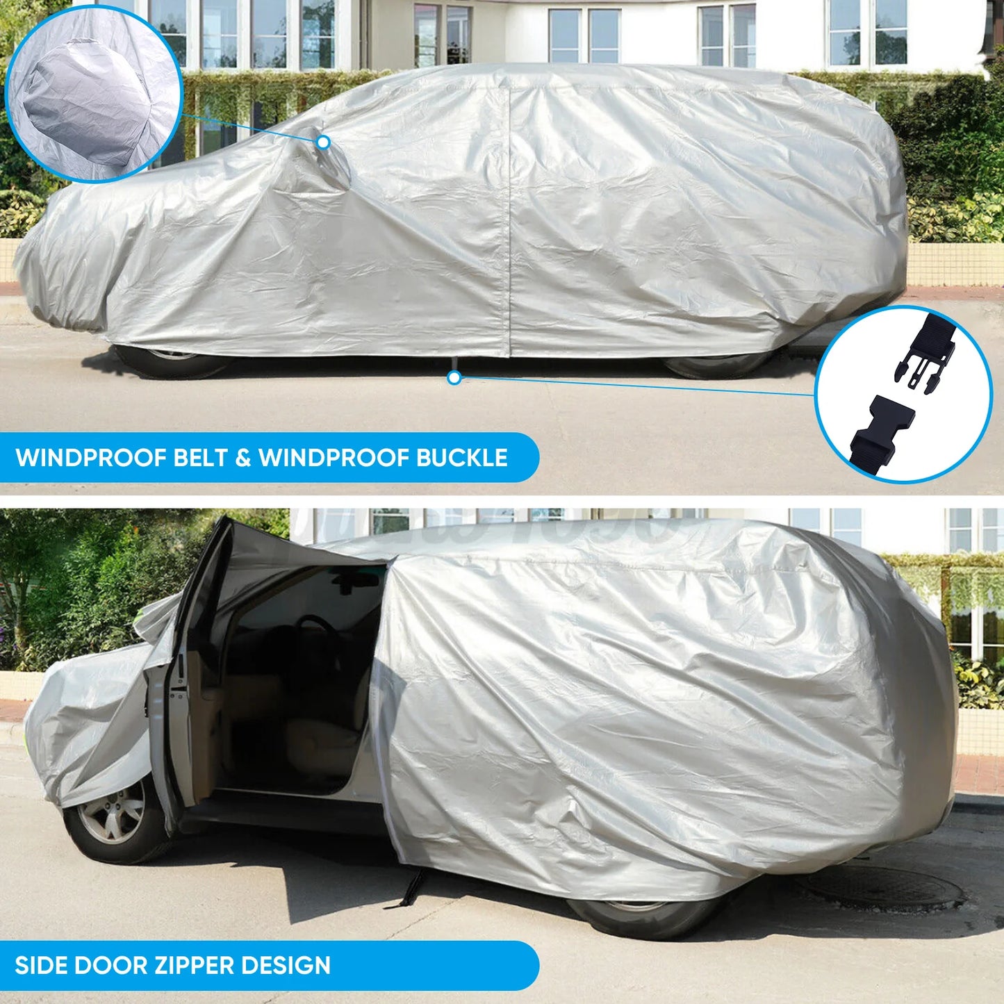Universal SUV Sedan Full Car Cover Waterproof UV Snow Dust Protection
