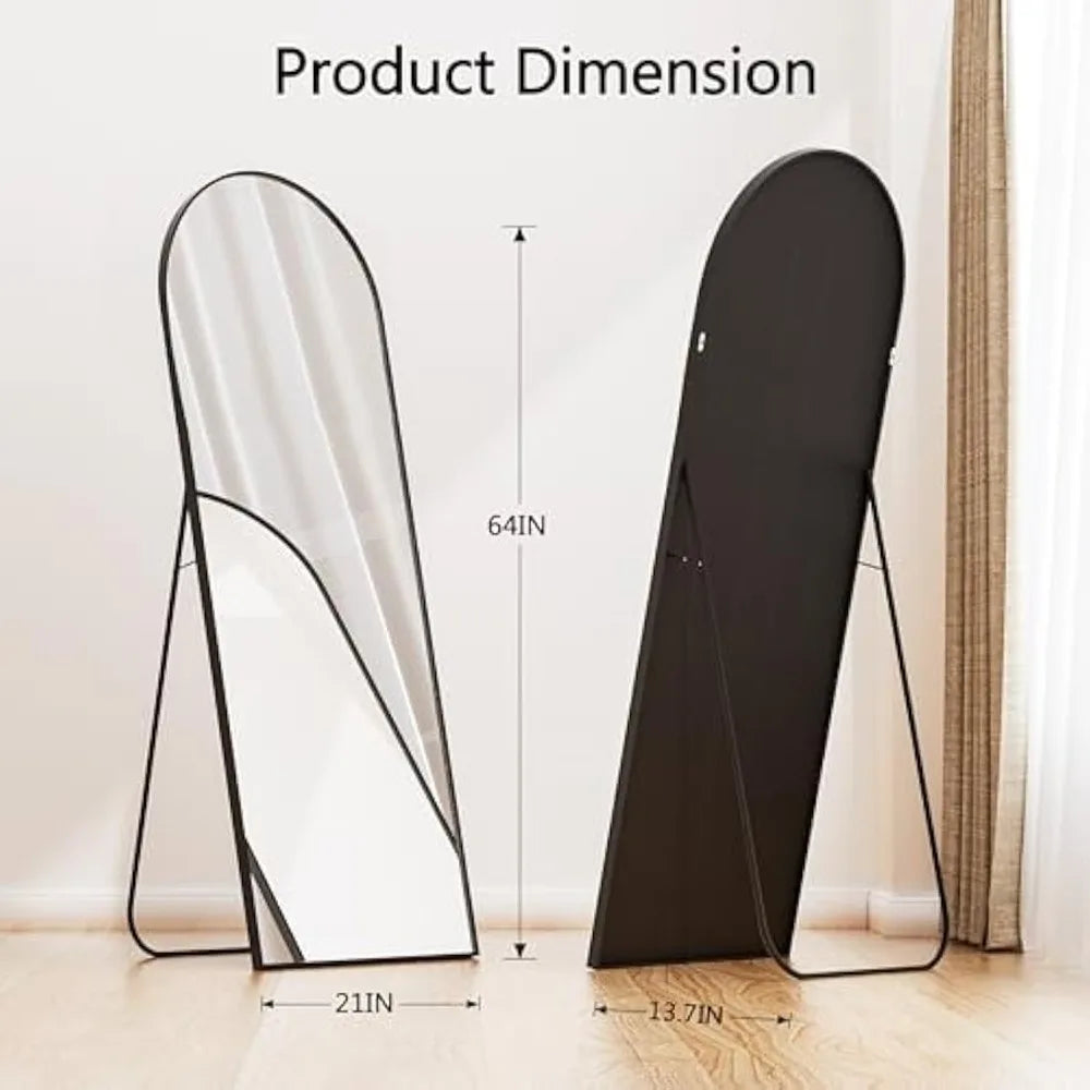 Arched Full-Length Mirror 64 x 21 Inches Floor Mirror for Bedroom Decor
