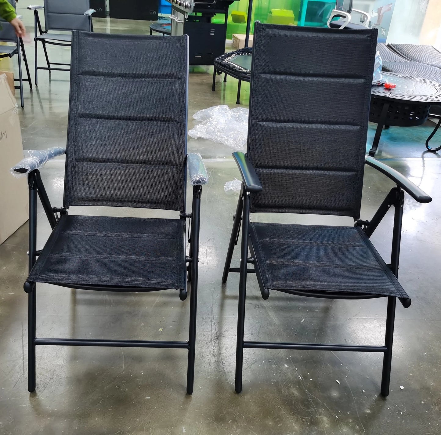 Foldable Garden Chair with Adjustable Backrest and Armrests Outdoor