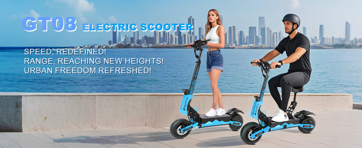 Ljustra GT08 Electric Scooter 5600W Dual Motor 46MPH 46Miles Off-Road