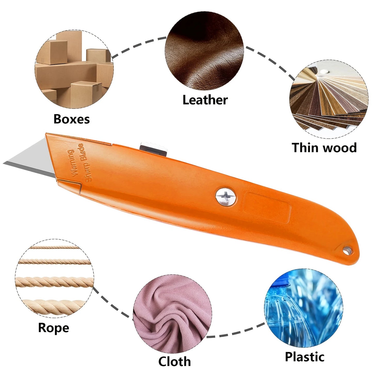 DIY Utility Knife 16 Pack Heavy Duty Box Cutter Retractable Blade